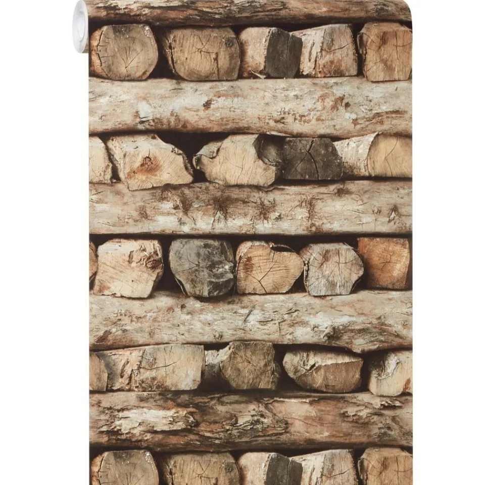 Kwantum Behang Stor Bruin