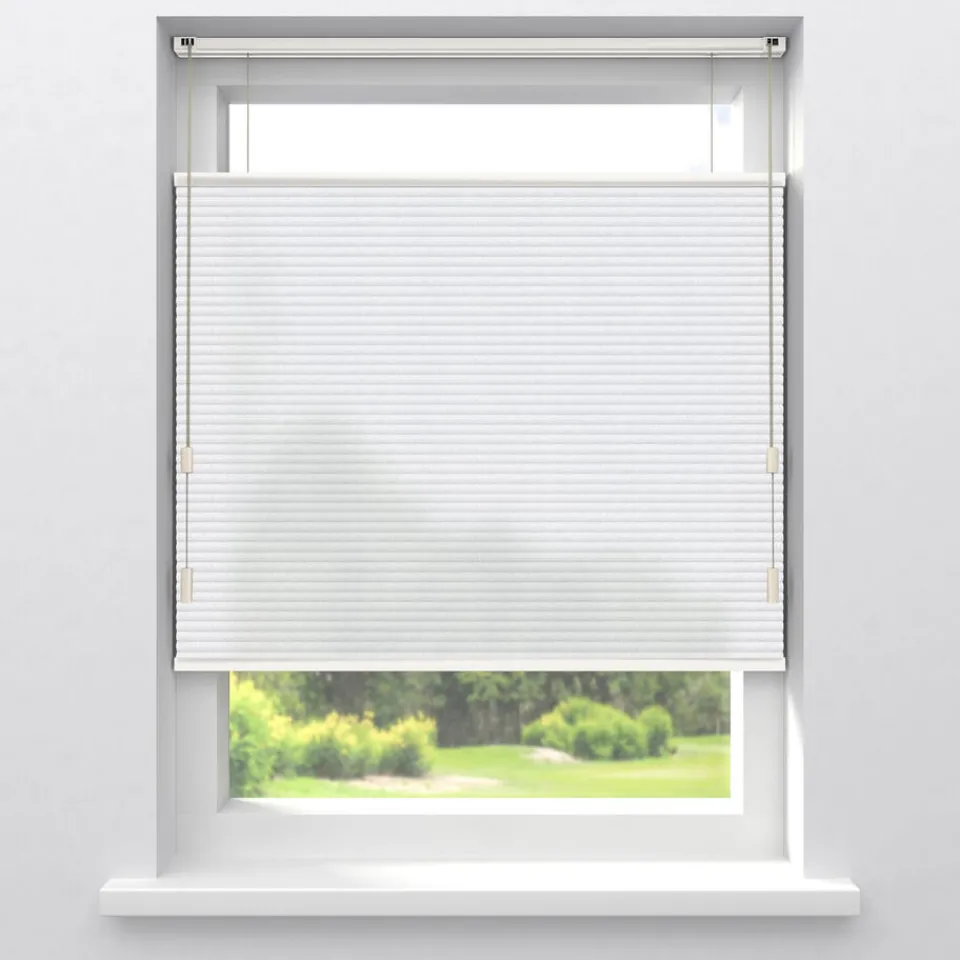 Kwantum Dubbel Plisségordijn Vera Wit Lichtdoorlatend