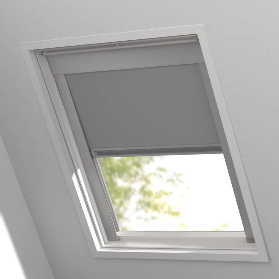 Kwantum Fenstr Dakraam Rolgordijn Dave Grijs Verduisterend
