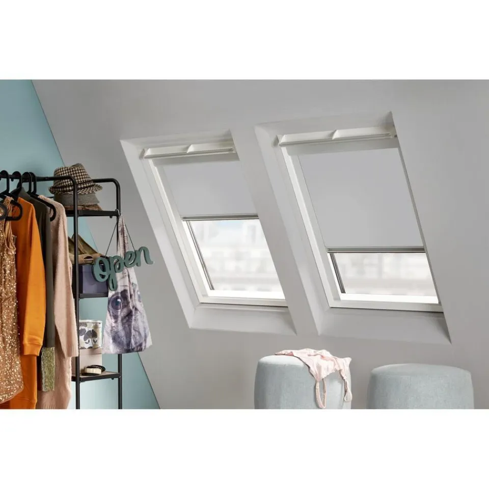 Kwantum Fenstr Dakraam Rolgordijn Dave Grijs Verduisterend