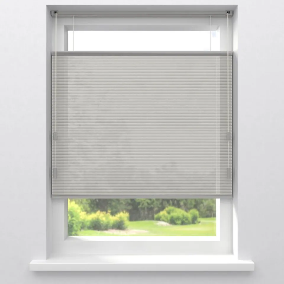 Kwantum Fenstr Dubbel Plissé Elena Grijs Lichtdoorlatend