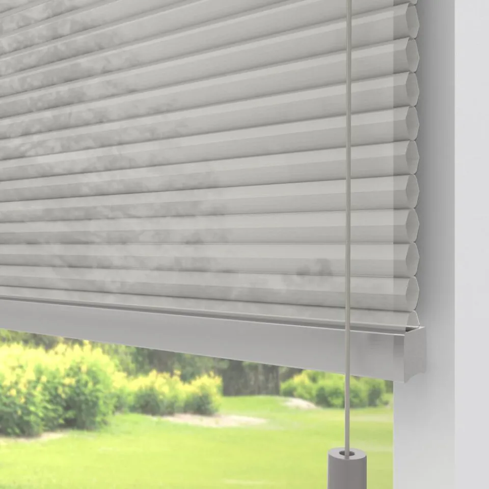 Kwantum Fenstr Dubbel Plissé Elena Grijs Lichtdoorlatend