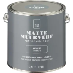 Kwantum Muurverf Mat Antraciet 2.5 L
