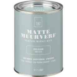 Kwantum Muurverf Mat Grijs Blauw 1 L