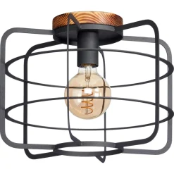 Kwantum Plafondlamp Wood Zwart